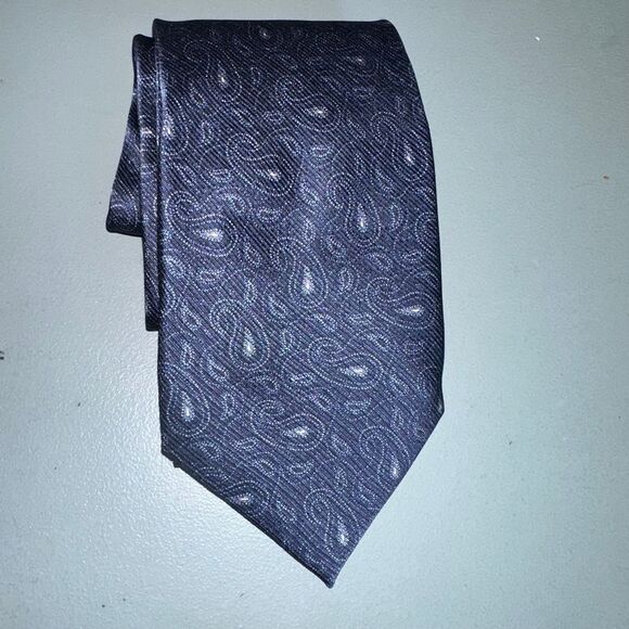 Nautica Paisley Necktie - Navy Blue Patterned Business Casual - Picture 3 of 3